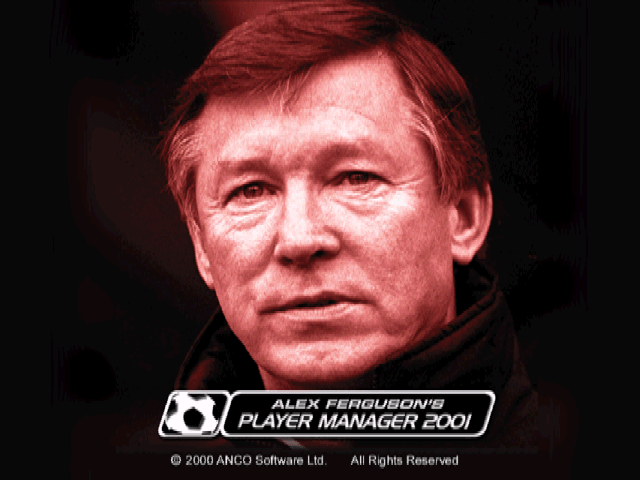 Alex Ferguson's Player Manager 2002 title screen for Playstation